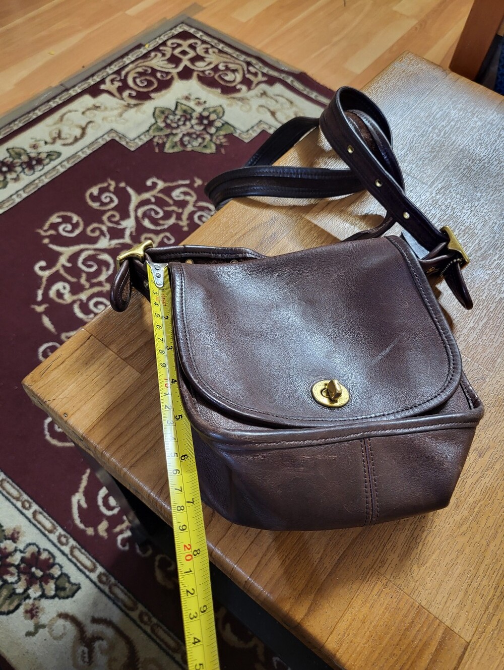 VINTAGE y2k COACH LEGACY SMALL FLAP CROSSBODY Brown LEATHER - Picture 7 of 12